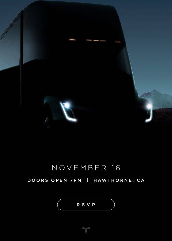 Tesla envía invitaciones para presentar su camión eléctrico: Semi